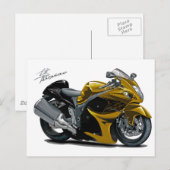 Hayabusa Gold Bike Postkarte (Vorne/Hinten)