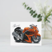 Hayabusa Orange Bike Postkarte (Stehend Vorderseite)