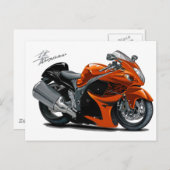 Hayabusa Orange Bike Postkarte (Vorne/Hinten)