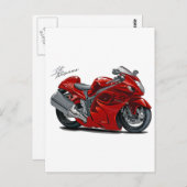 Hayabusa Red Bike Postkarte (Vorne/Hinten)
