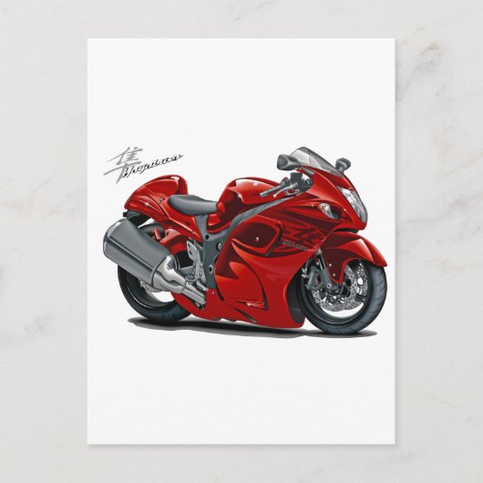 Hayabusa Red Bike Postkarte (Vorderseite)