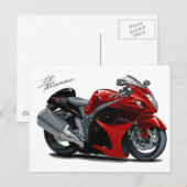Hayabusa Red-Black Bike Postkarte (Vorne/Hinten)