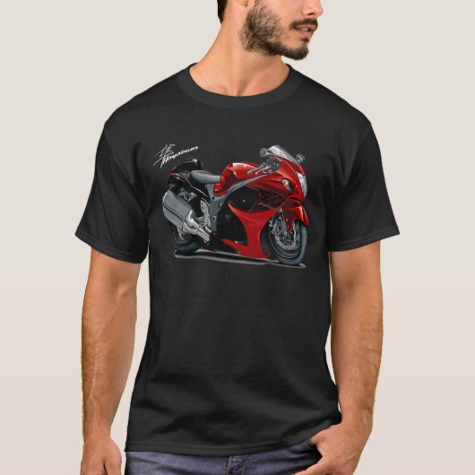 Hayabusa Rot-Schwarzes Fahrrad T-Shirt (Vorderseite)