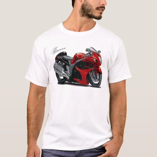 Hayabusa Rot-Schwarzes Fahrrad T-Shirt (Vorderseite)