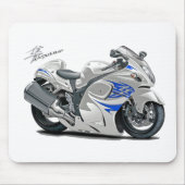 Hayabusa Weiß-Blaues Fahrrad Mousepad (Vorne)