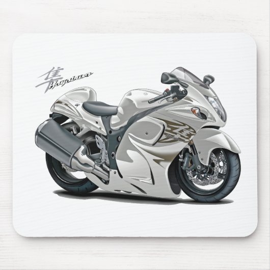 Hayabusa Weiß-Fahrrad Mousepad (Vorne)
