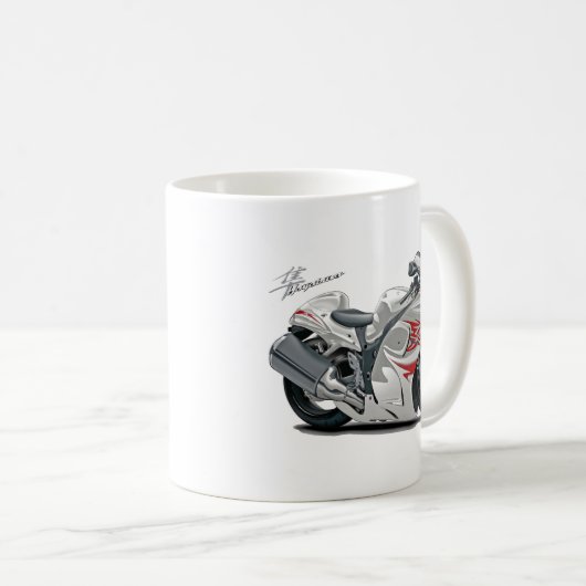 Hayabusa Weiß-Rotes Fahrrad Kaffeetasse (VorderseiteRechts)