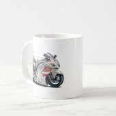 Hayabusa Weiß-Rotes Fahrrad Kaffeetasse (Vorderseite Links)