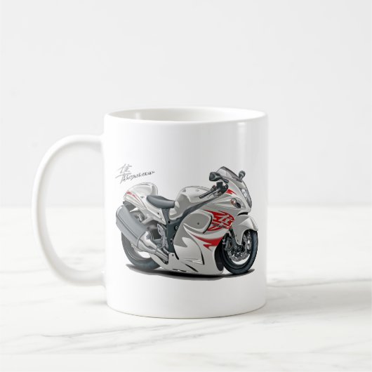 Hayabusa Weiß-Rotes Fahrrad Kaffeetasse (Links)