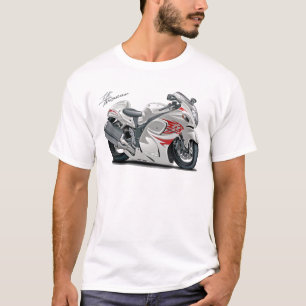 Hayabusa Weiß-Rotes Fahrrad T-Shirt
