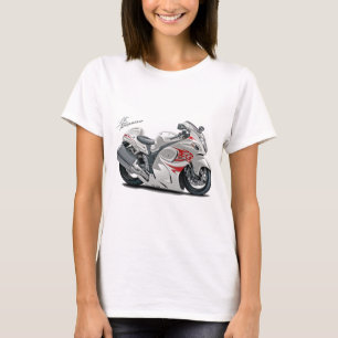 Hayabusa Weiß-Rotes Fahrrad T-Shirt