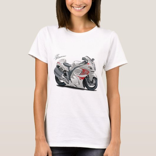 Hayabusa Weiß-Rotes Fahrrad T-Shirt (Vorderseite)
