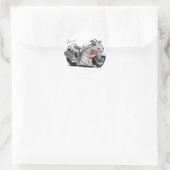 Hayabusa White-Red Bike Runder Aufkleber (Tasche)