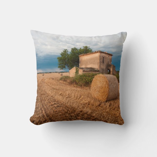 Haybale in der Provence Kissen (Vorderseite)