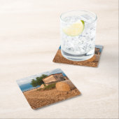 Haybale in der Provence Rechteckiger Pappuntersetzer (Vor Ort)