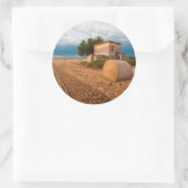 Haybale in der Provence Runder Aufkleber (Tasche)