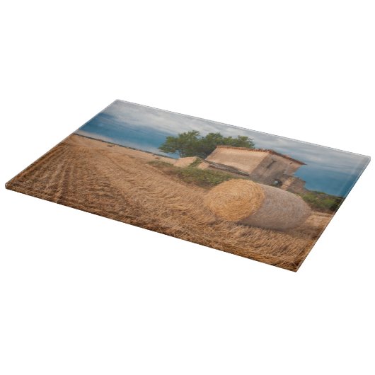 Haybale in der Provence Schneidebrett (Ecke)