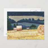 Haybales auf Hügelölen auf der Leinwand Postkarte (Vorne/Hinten)