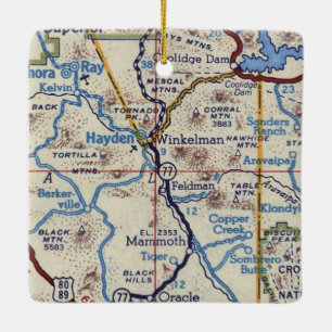 Hayden Arizona Vintage Karte Keramikornament