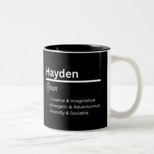 Hayden Jungen Name Definition Personalisierter Bec Zweifarbige Tasse