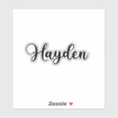 Hayden Name - Handgeschriebene Kalligrafie Aufkleber (Blatt)