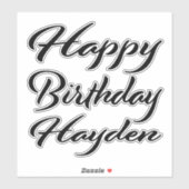 Hayden Name Vorname black Sticker Geburtstag (Blatt)