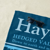 Hayden personalisierter Name bedeutet Blautöne Strandtuch (Beispiel)