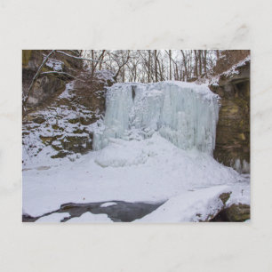 Hayden Run Falls im Winter, Columbus, Ohio Postkarte