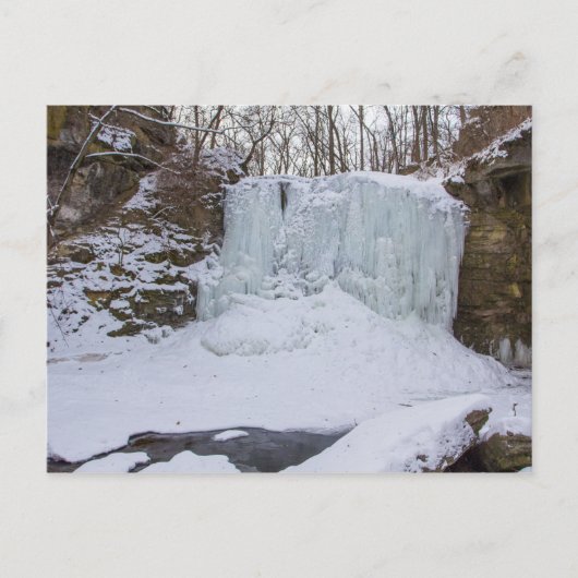Hayden Run Falls im Winter, Columbus, Ohio Postkarte (Vorderseite)