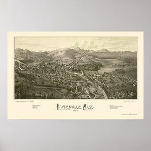 Haydenville, panoramische Karte MAs - 1886 Poster