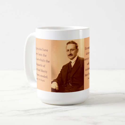 Hayek auf Notn- Kaffeetasse (Vorderseite Links)