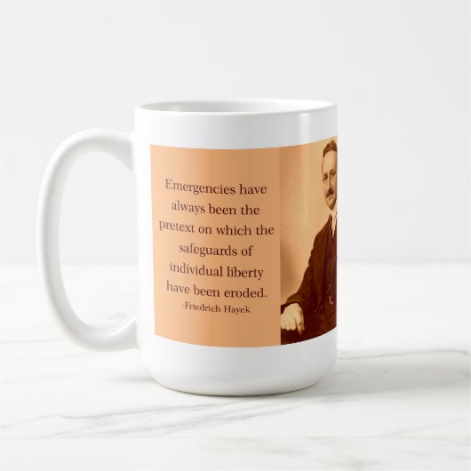 Hayek auf Notn- Kaffeetasse (Links)