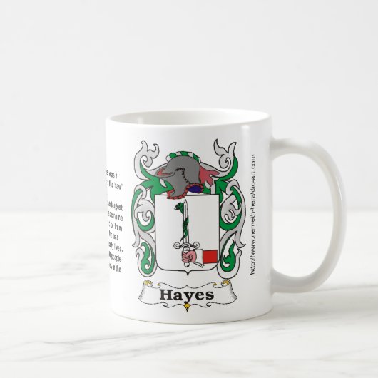 Hayes-Familienwappen auf amug Kaffeetasse (Rechts)