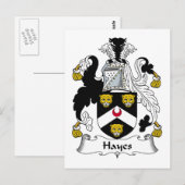 Hayes Familienwappen Postkarte (Vorne/Hinten)