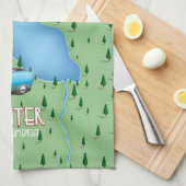 Hayeswater Lake District Reiseplakat Geschirrtuch (Viertel Falte)