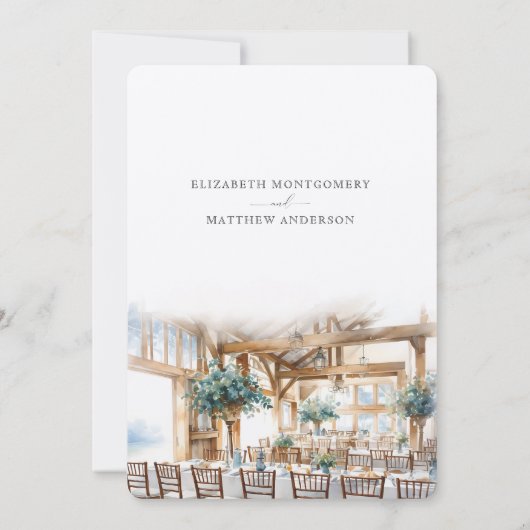 Hayfield Barn Wedding Destination NY Maplecrest Einladung (Rückseite)