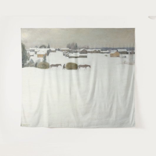 Haylast | Pekka Halonen Winterlandschaft Wandteppich (Vorderseite (Horizontal))