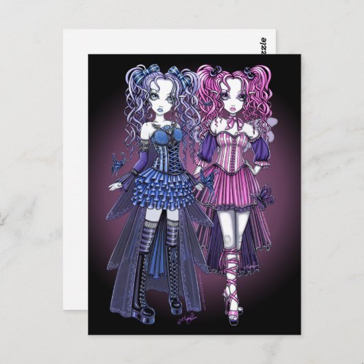 Haylee & Maegan Gothic Fairies Postcard Postkarte (Vorne/Hinten)