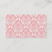 Hayleigh #2 rosa Damast-Chic-Visitenkarte Visitenkarte (Rückseite)