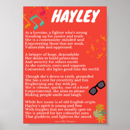 "Hayley" Name Gedicht Poster
