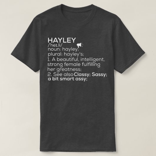 Hayley Name Hayley Definition Hayley Female Name H T-Shirt (Design vorne)