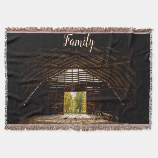 Hayloft aus altbraunem Stall mit Blick Decke (Vorderseite)