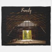 Hayloft aus altbraunem Stall mit Blick Fleecedecke (Vorderseite (Horizontal))