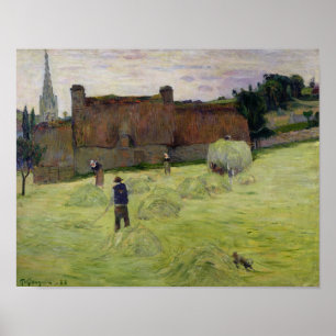 Haymaking in der Bretagne, 1888 Poster