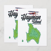 Hayman Island Vintage Reiseplan. (Vorne/Hinten)