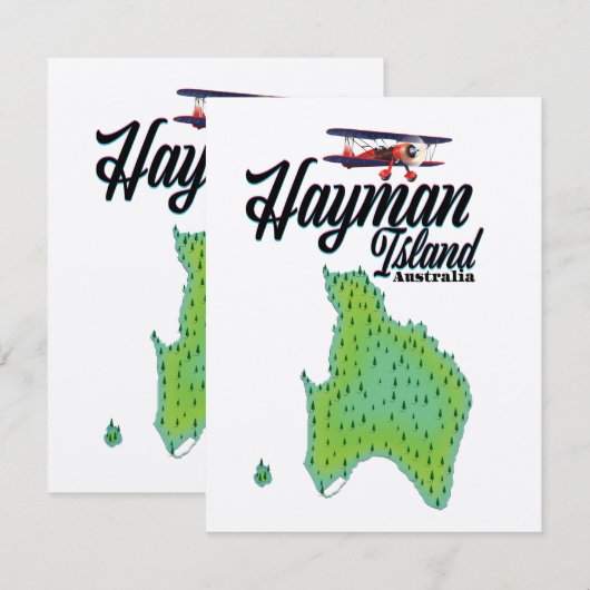 Hayman Island Vintage Reiseplan. (Vorne/Hinten)