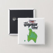Hayman Island Vintage Reiseplan. Button (Vorne & Hinten)