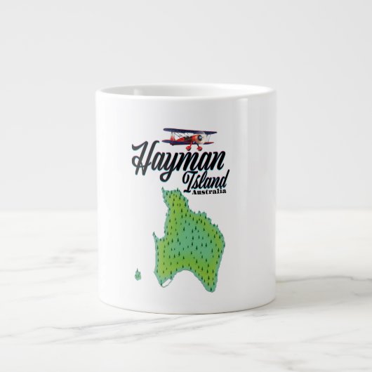 Hayman Island Vintage Reiseplan. Jumbo-Tasse (Vorderseite)