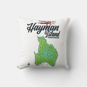 Hayman Island Vintage Reiseplan. Kissen