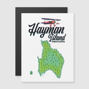 Hayman Island Vintage Reiseplan. Magnetkarte